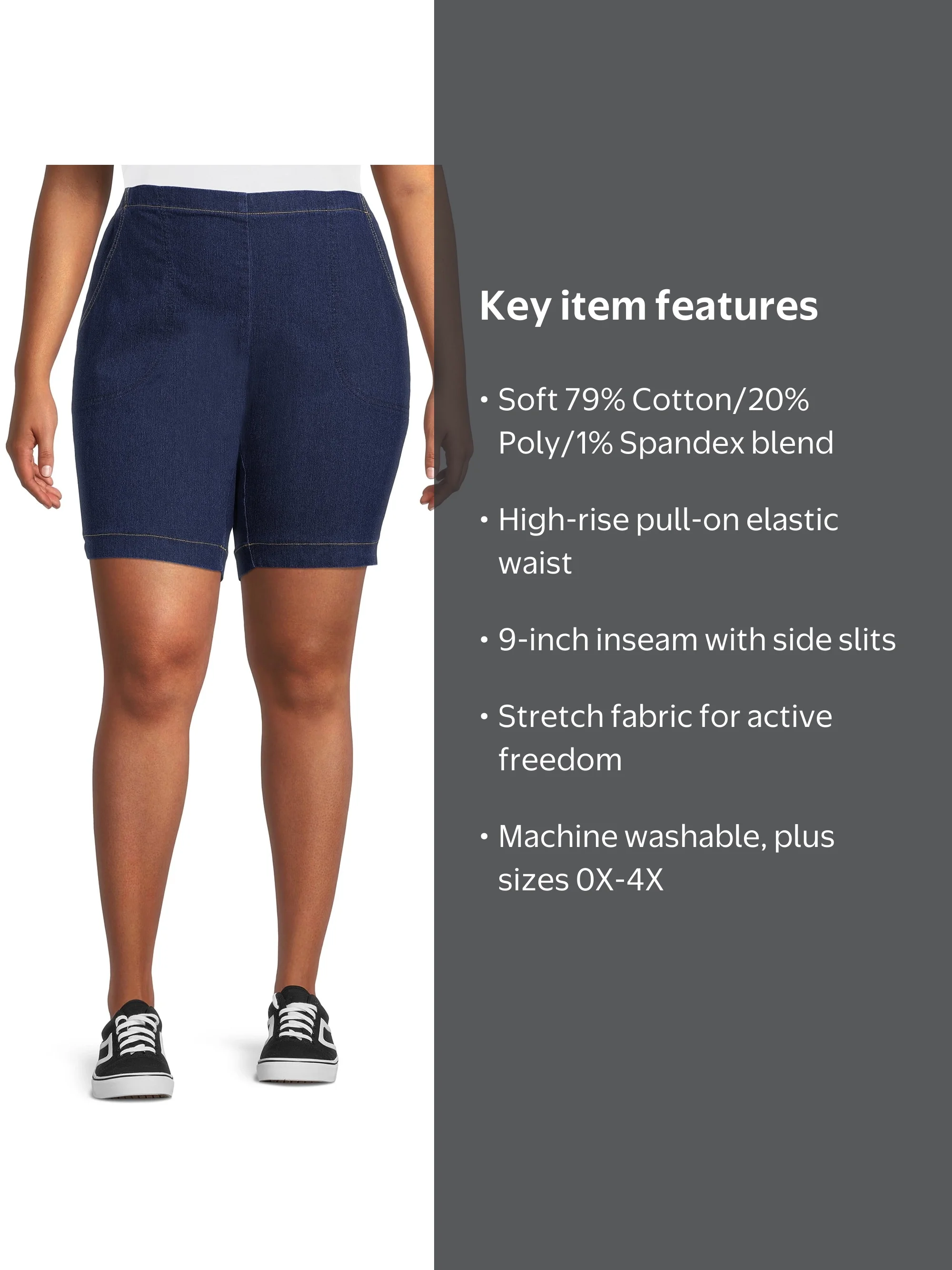 JMS Just My Size by Hanes Women's Plus Size Pull On Shorts with
