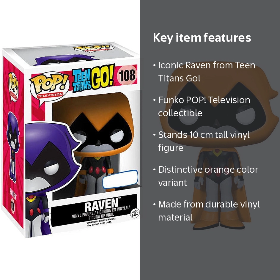 Teen Titans Funko POP! Television Raven Vinyl Figure [Orange