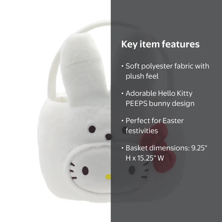 Peeps White Bunny x Sanrio® Hello Kitty® Plush Easter Basket