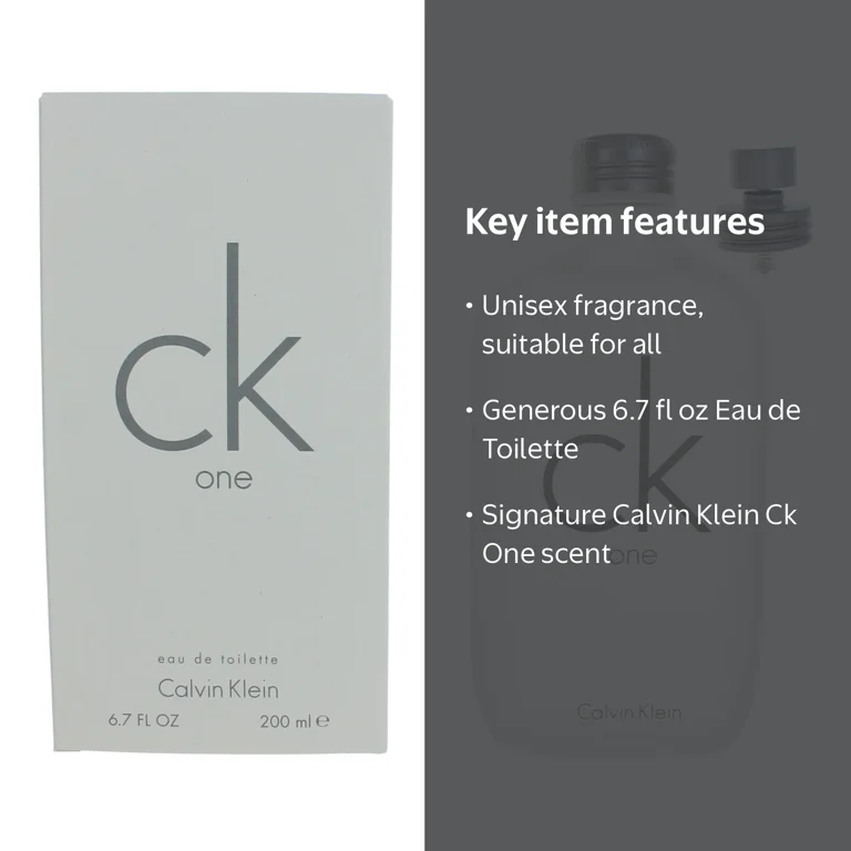 Calvin Klein, Ck One Eau de Toilette Perfume, 6.7 Oz, Unisex