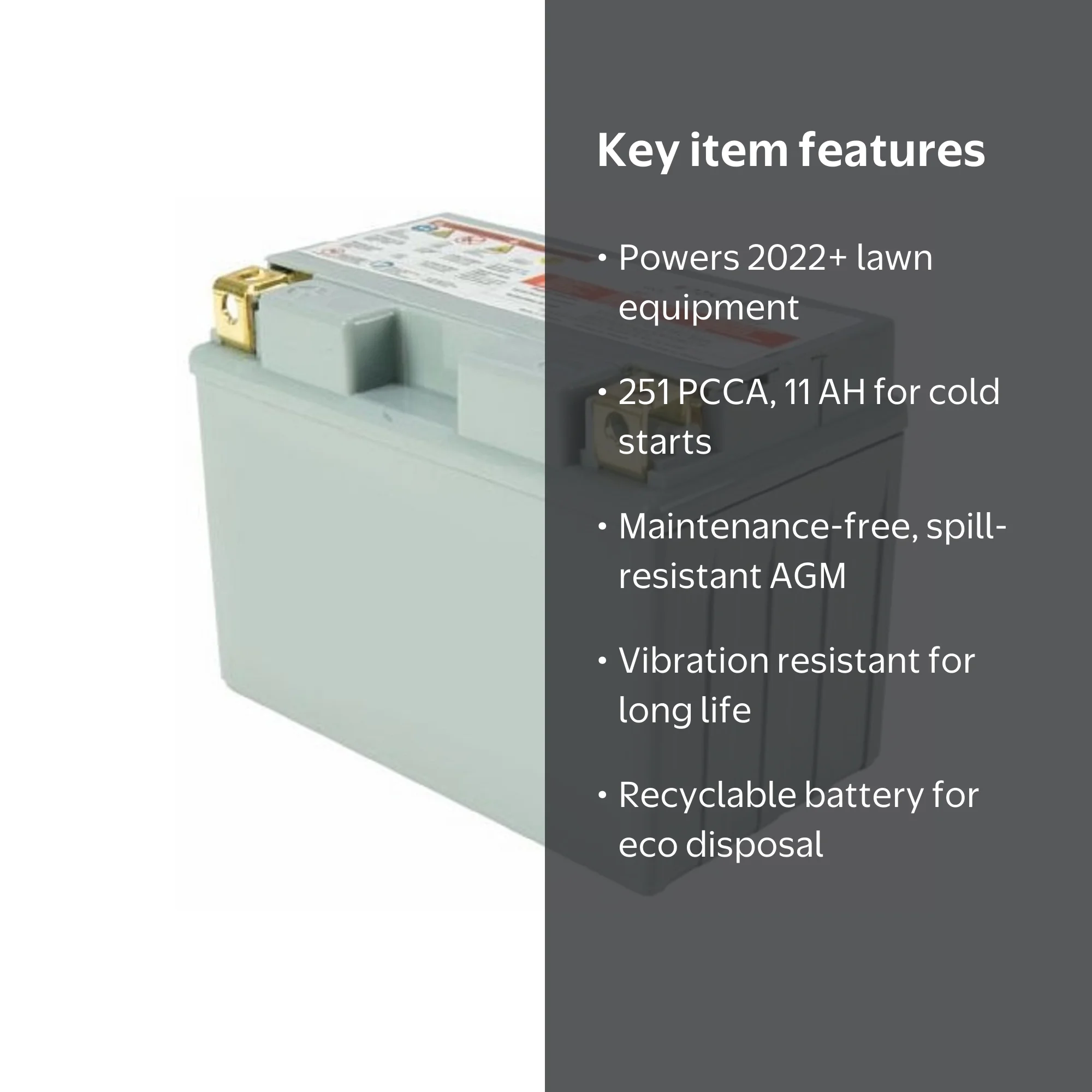 Black & Decker 725P17335 Lawn Mower AGM 210 Amp CCA Replacement 12