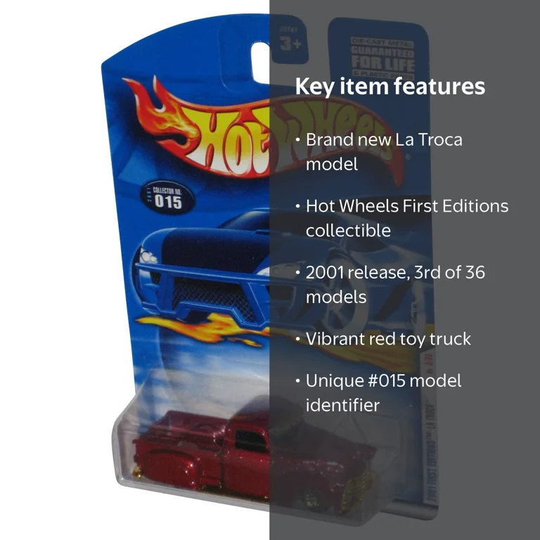 Hot Wheels 2001 First Editions 3/36 (2001) La Troca Red Toy Truck