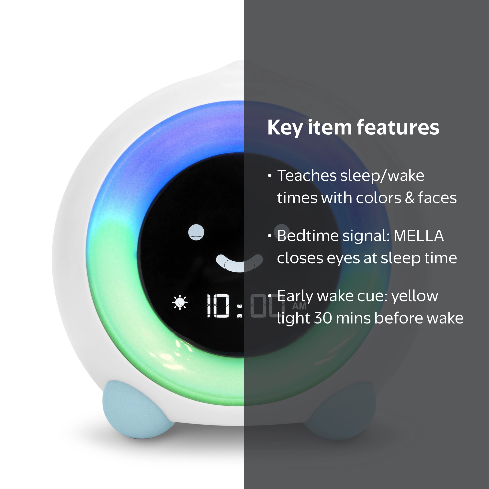 LittleHippo MELLA Children's Sleep Trainer, Night Light & Sound