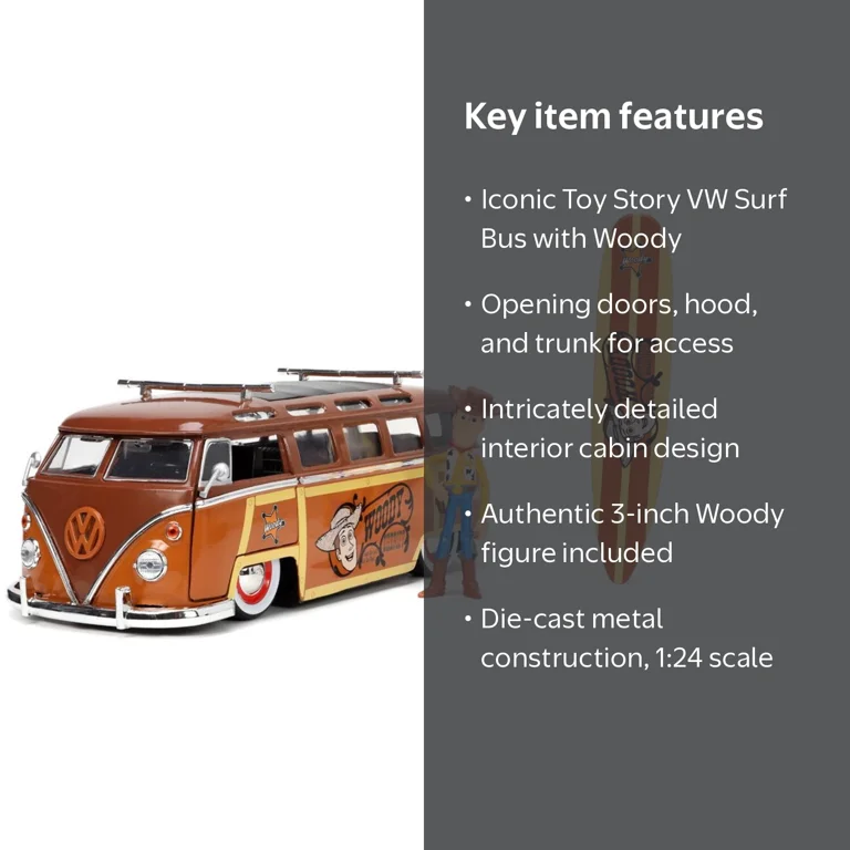 Toy Story VW Surf Bus 1:24 with Woody Figure - Walmart.com