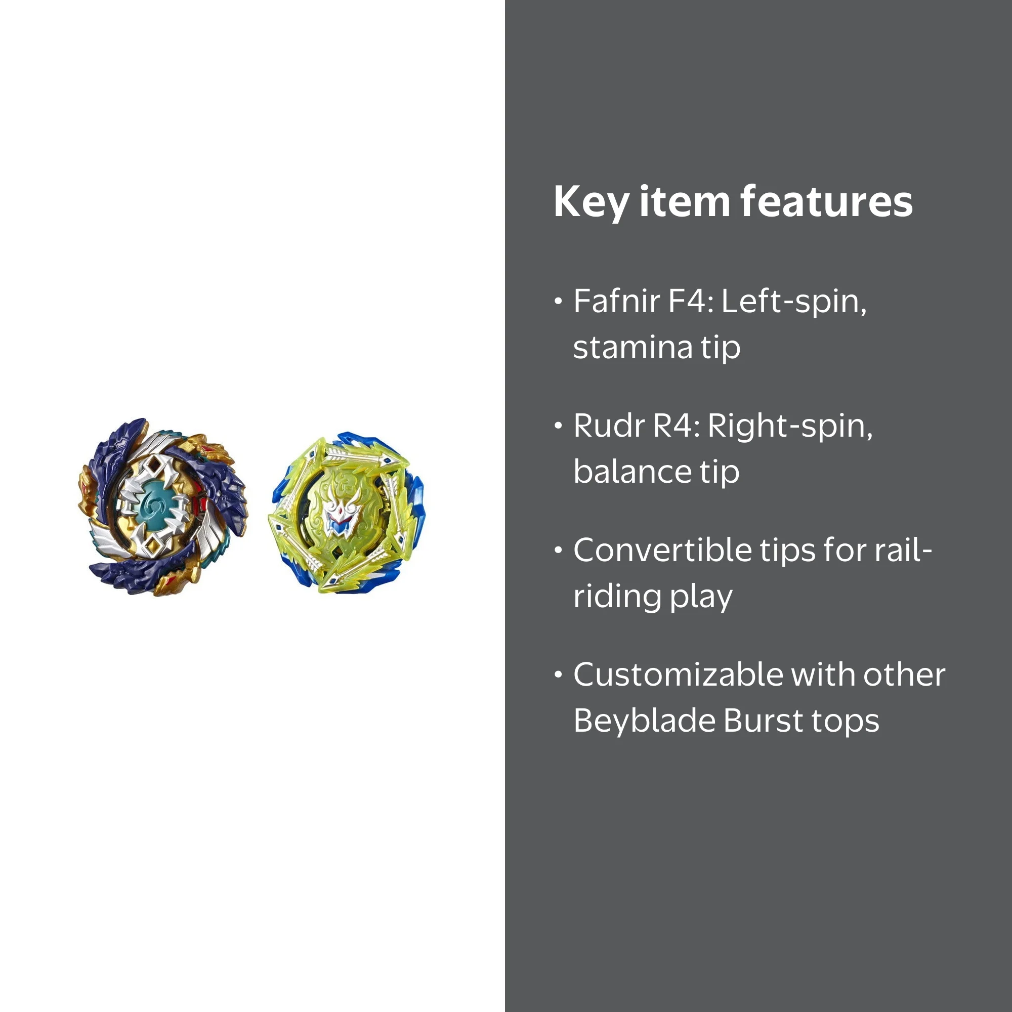 Hasbro Beyblade Burst Turbo Slingshock Pack Fafnir F4 and Rudr R4