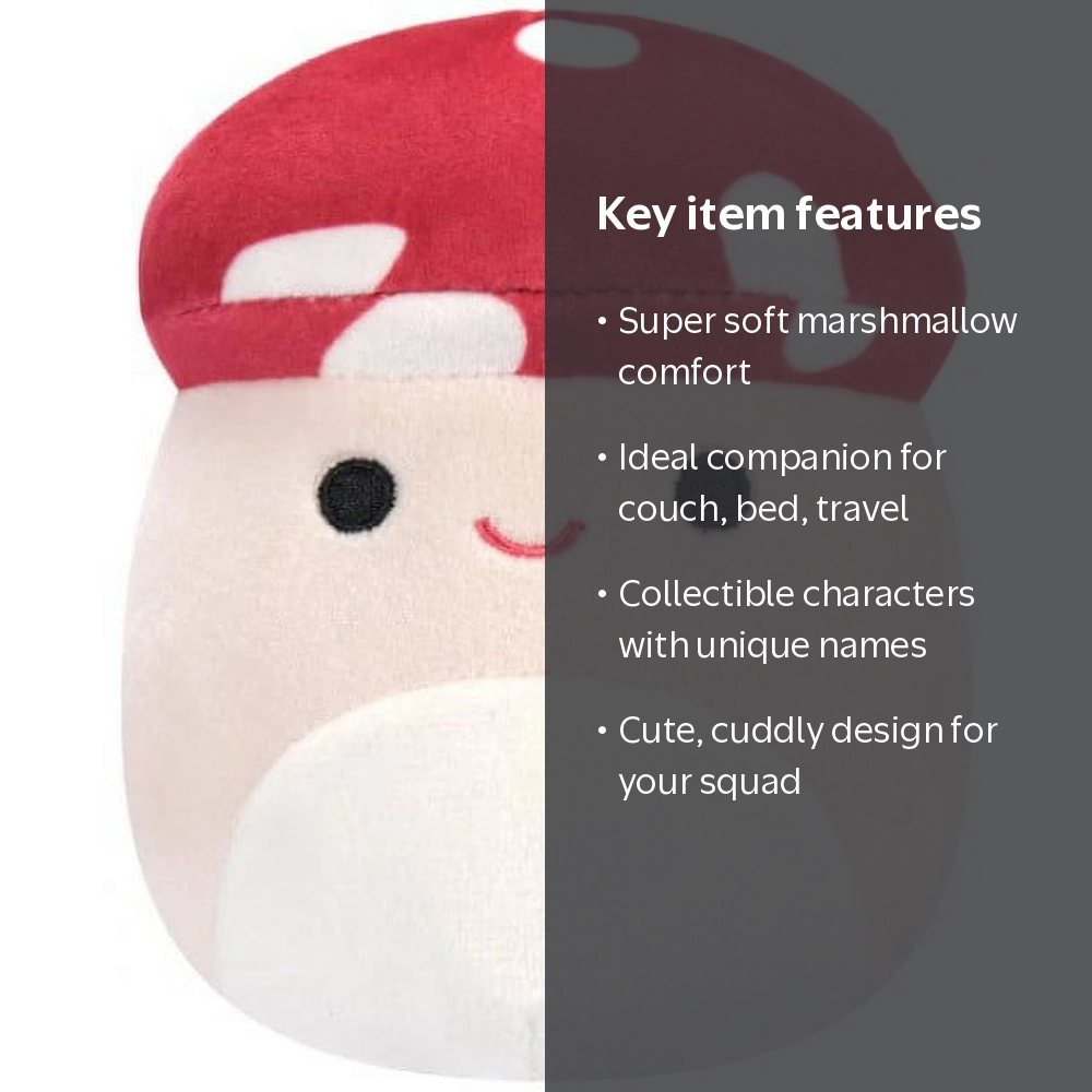 Squishmallows Malcolm the Mushroom Plush, Cute Cuddly Pillow