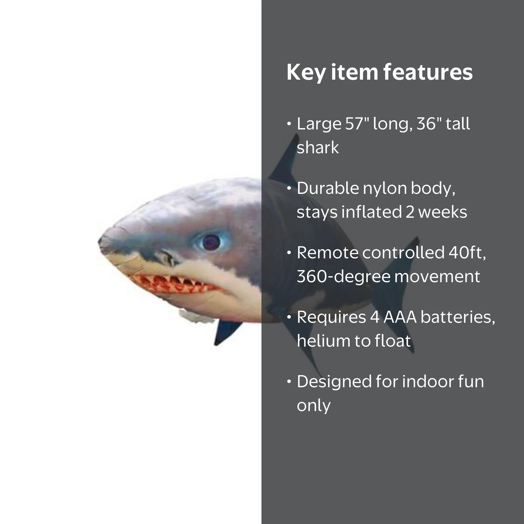 Air Swimmers RC Flying Shark - Durable, Floatable Indoor Family Fun Toy - Walmart.com Air Swimmers RC Flying Shark - Durable, Floatable Indoor Family Fun Toy - Walmart.com