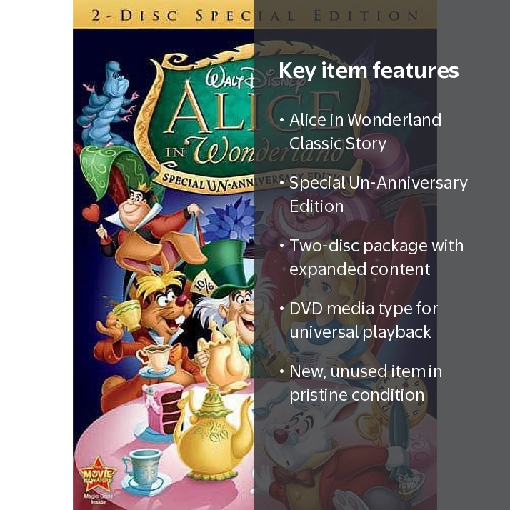 Alice in Wonderland (DVD, Two-Disc Special Un-Anniversary Edition