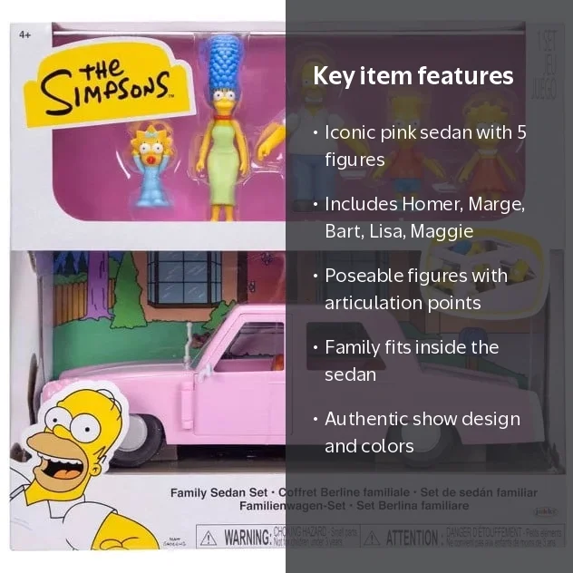 Jakks Pacific The Simpsons Family Sedan Set with 2.5-inch figures