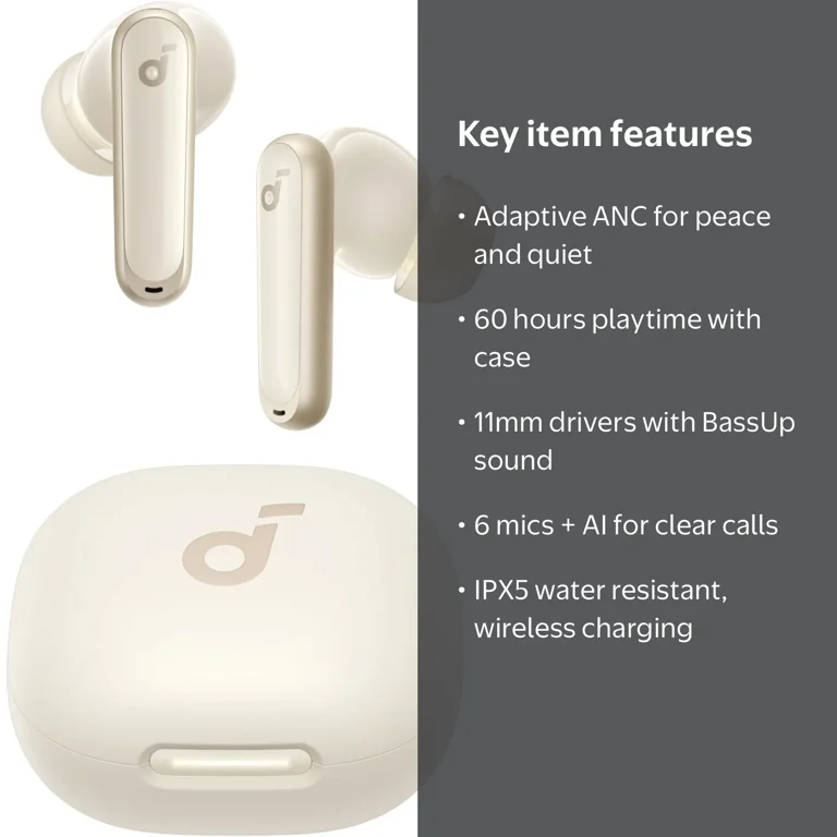 Soundcore P40i Noise Cancelling Wireless Earbuds, Adaptive ANC