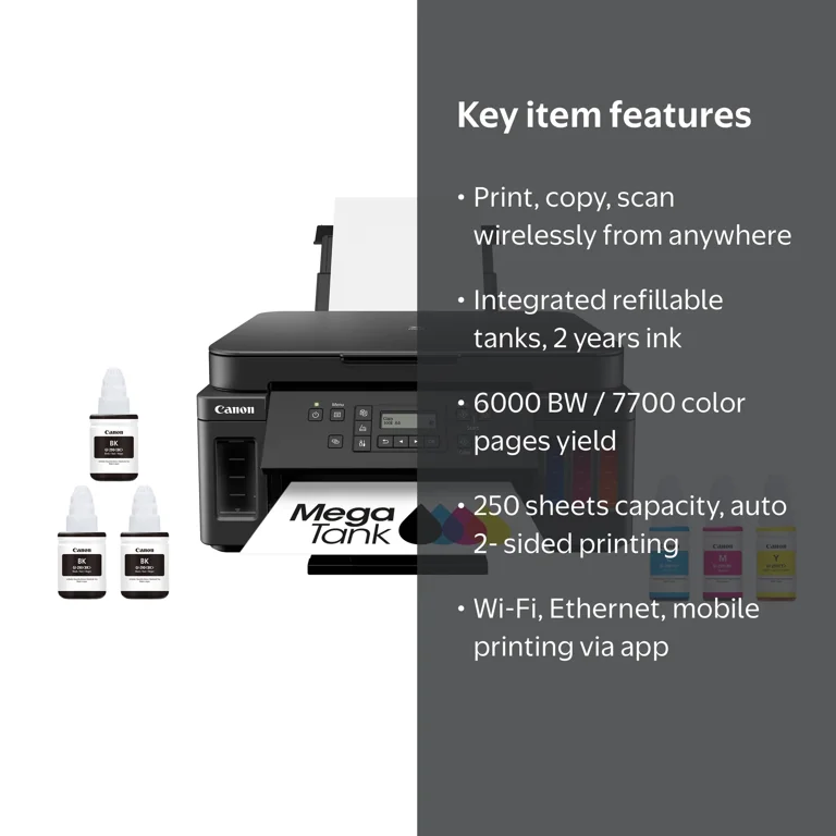 Canon PIXMA G6020 All-In-One Wireless Inkjet Printer for Home