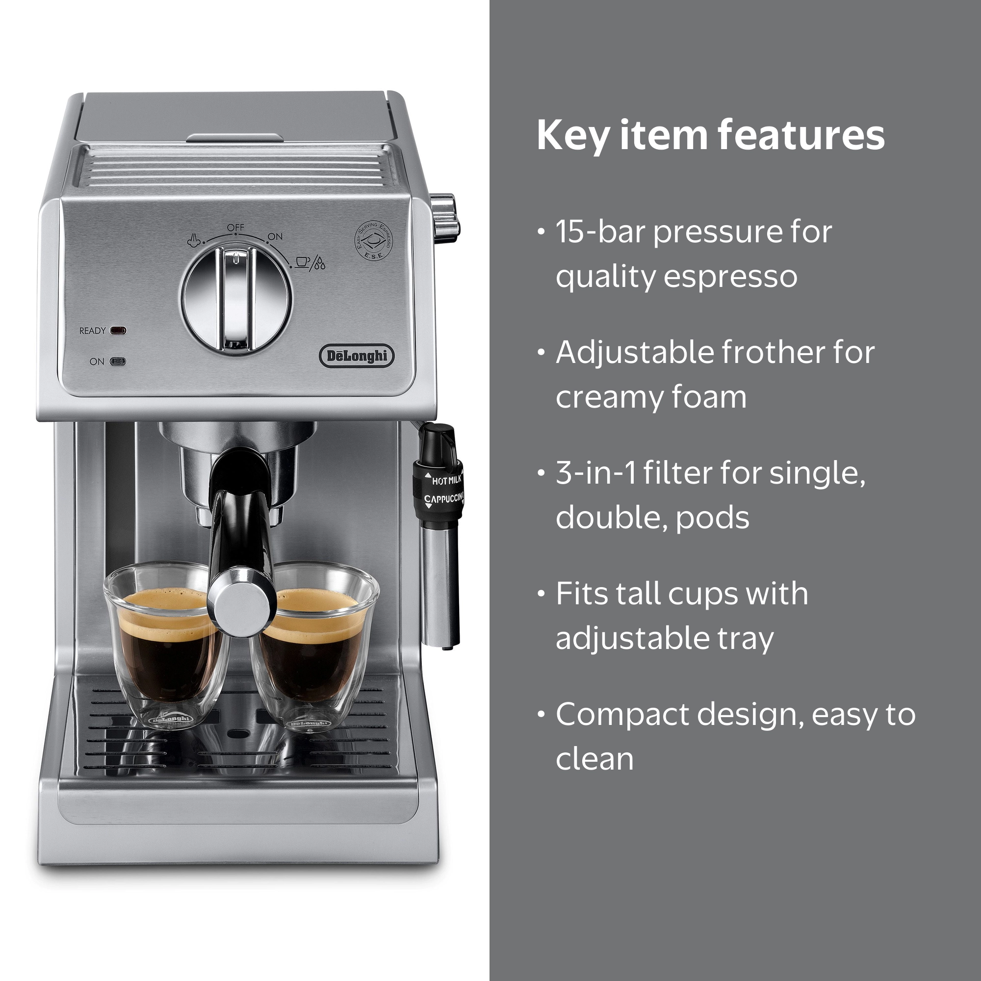 De'Longhi Barista Express 15-Bar Pump Espresso and Cappuccino