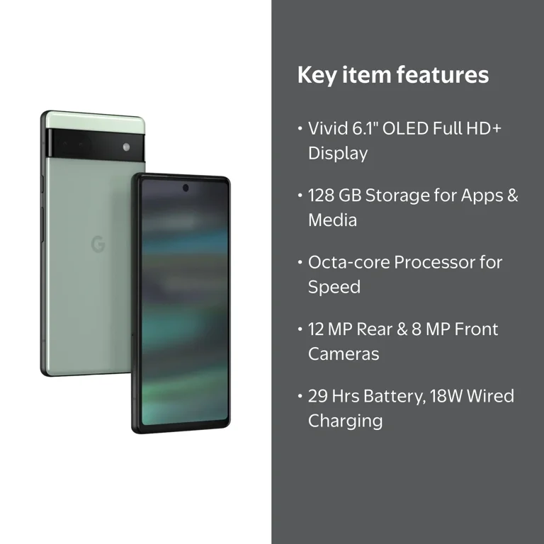 Unlocked Google Pixel 6a, 128 GB, 6.1