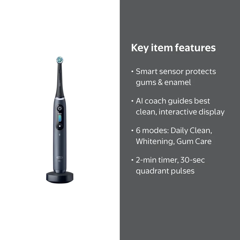 Oral-B iO Series 8 Electric Toothbrush, 3 Heads, AI Recognition