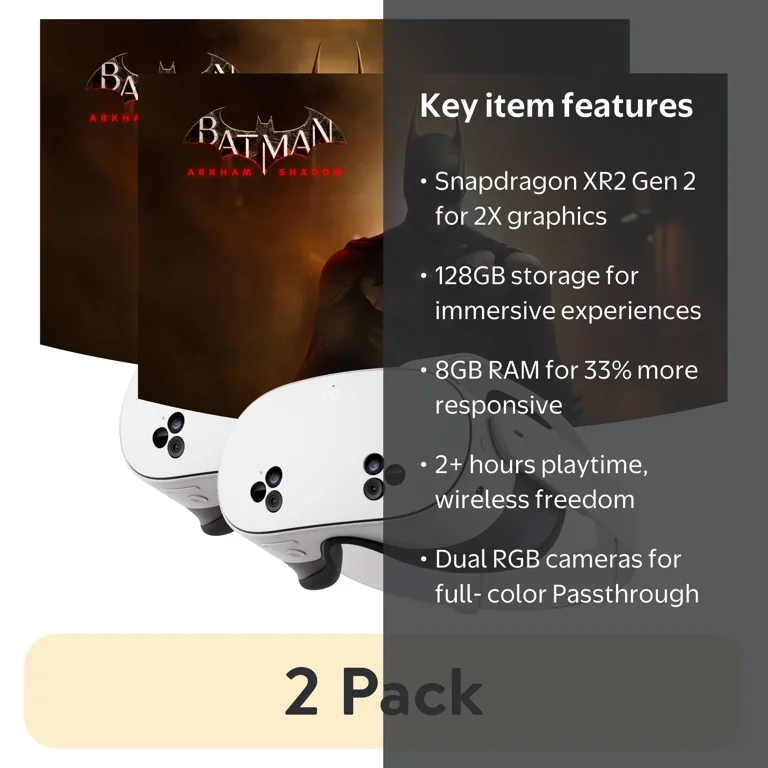 2 pack) Meta Quest 3S 128 GB - Get Batman: Arkham Shadow and 3