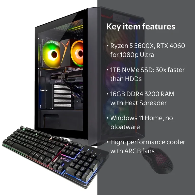 Skytech Nebula Gaming PC Desktop AMD Ryzen 5 5600X NVIDIA GeForce