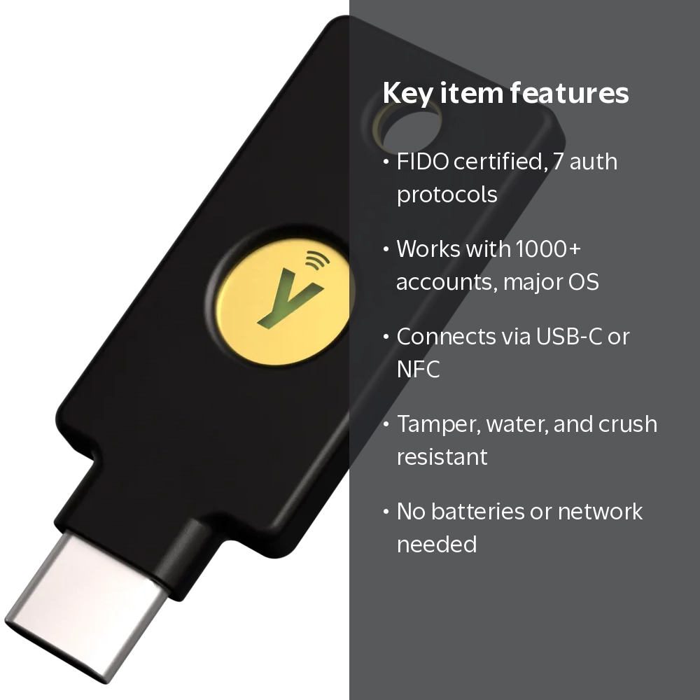 Yubico - YubiKey 5C NFC - Multi-factor authentication (MFA