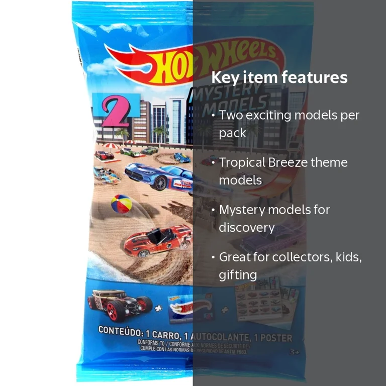 Mattel, Hot Wheels Tropical Breeze Mystery Models, 2 Pack