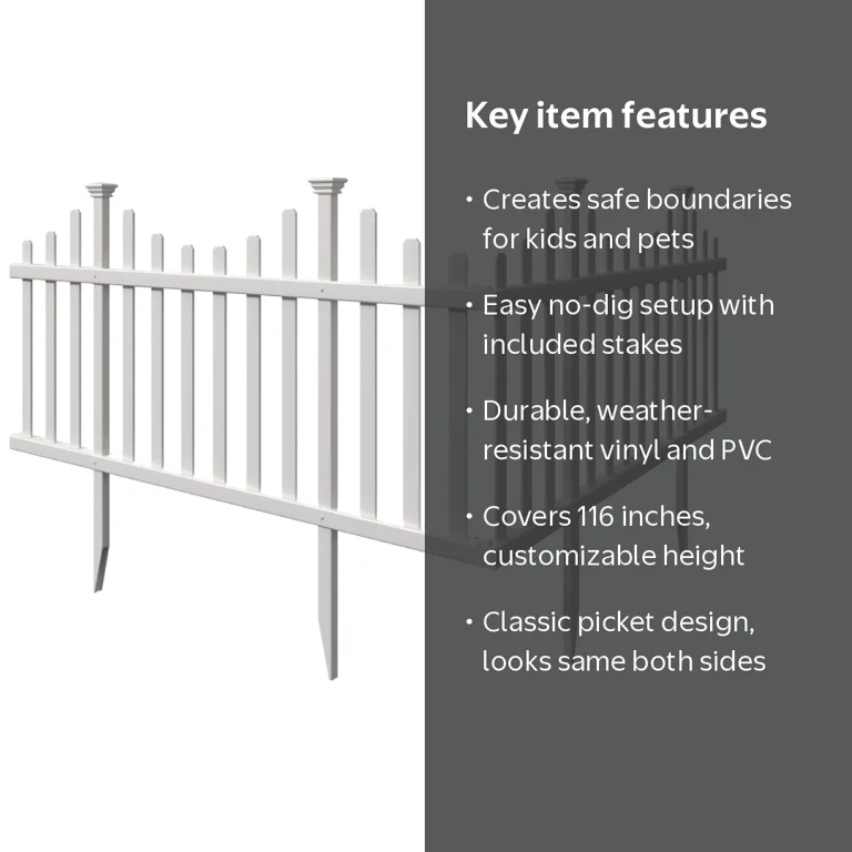 Zippity Outdoor Products, Vinyl Fence Kit, 30in H x 56.5in W