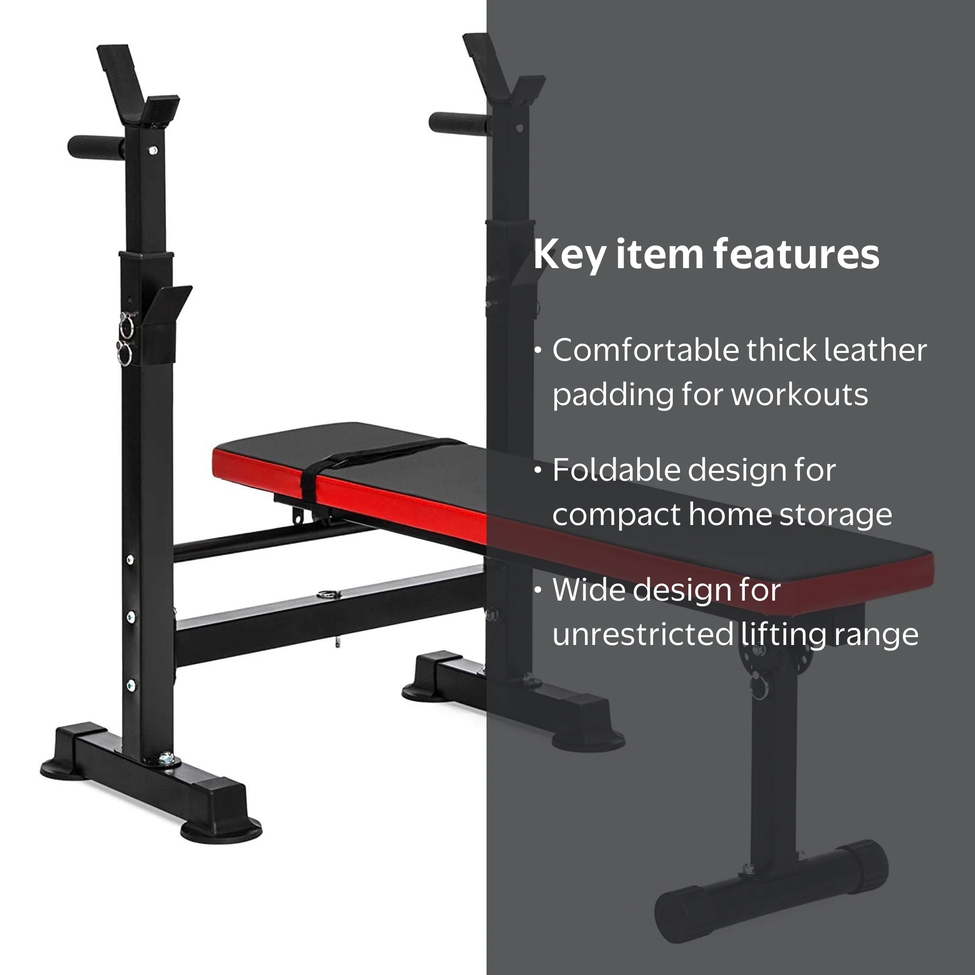 BalanceFrom LX400 Adjustable Olympic Workout Bench with Squat Rack