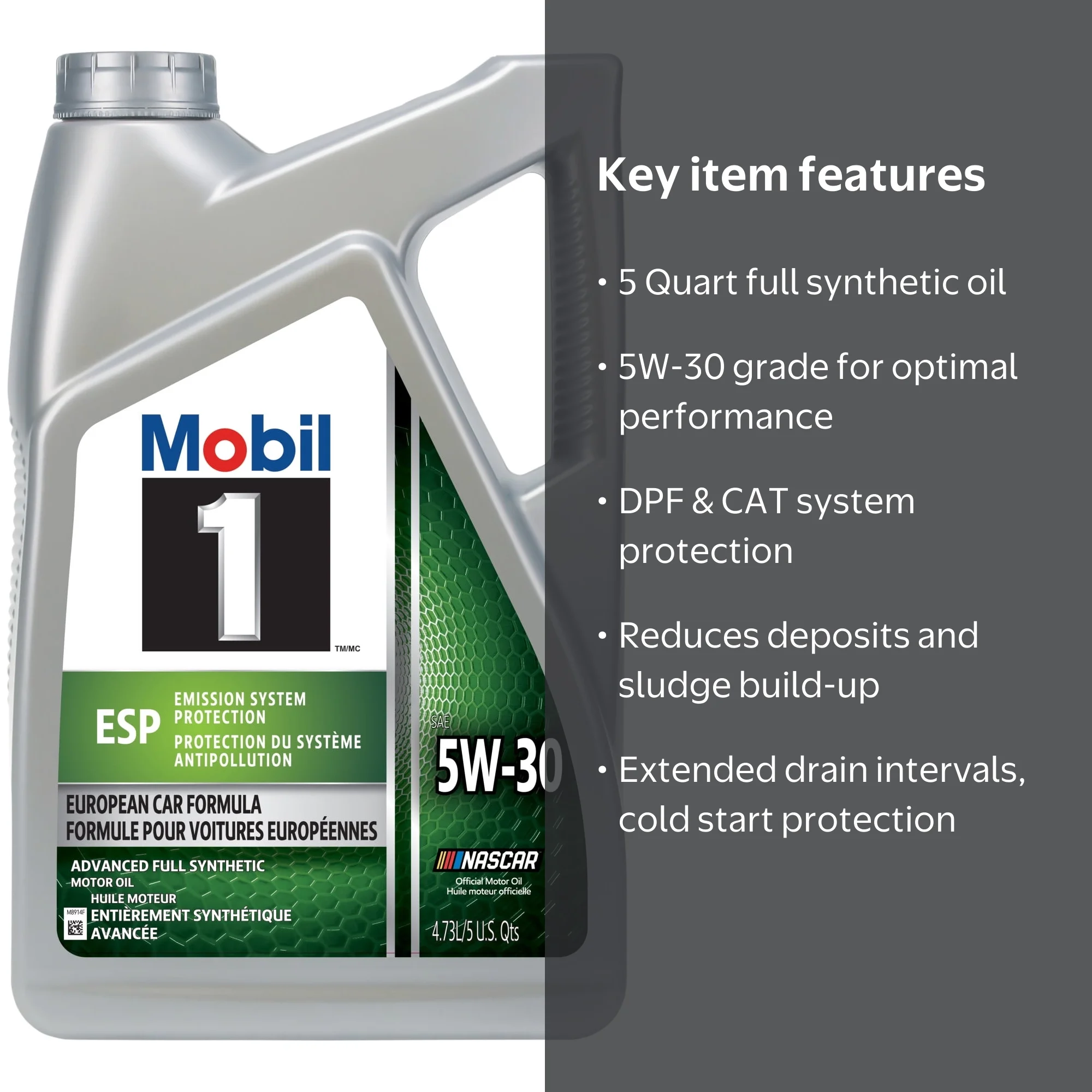 Mobil 1 ESP 5W-30 5Q - Heavy-duty oil for manufacturing - Walmart