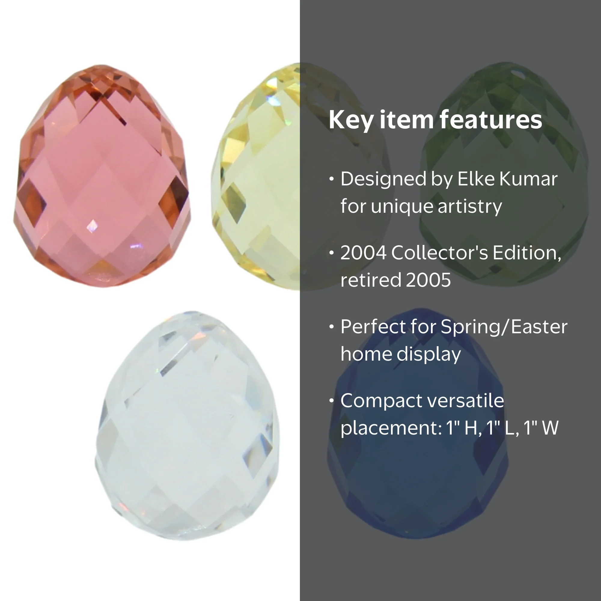 Swarovski Figurine: 665193 Easter Egg Set | New in Box - Walmart.com
