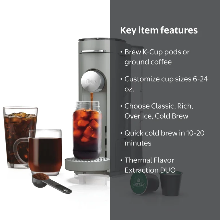 Ninja Pods & Grounds Hot & Iced Single-Serve Coffee Maker, K-Cup