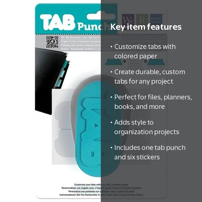 We R Memory Keepers, Tab Punch, 2-1/2x4 inch, Customizable File