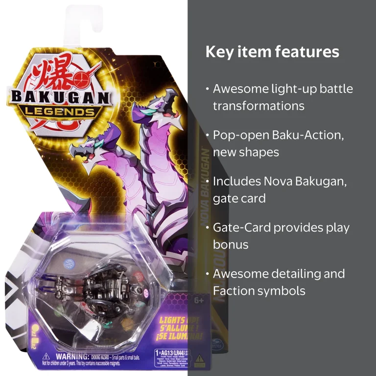 Bakugan, Bakugan Legends Action Figure, Nova Nillious, Light Up
