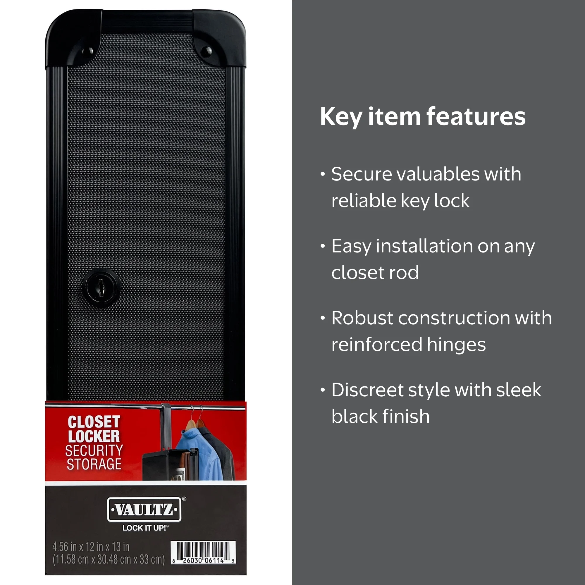 Vaultz Locking Closet Safe with Key Lock - Black - Walmart