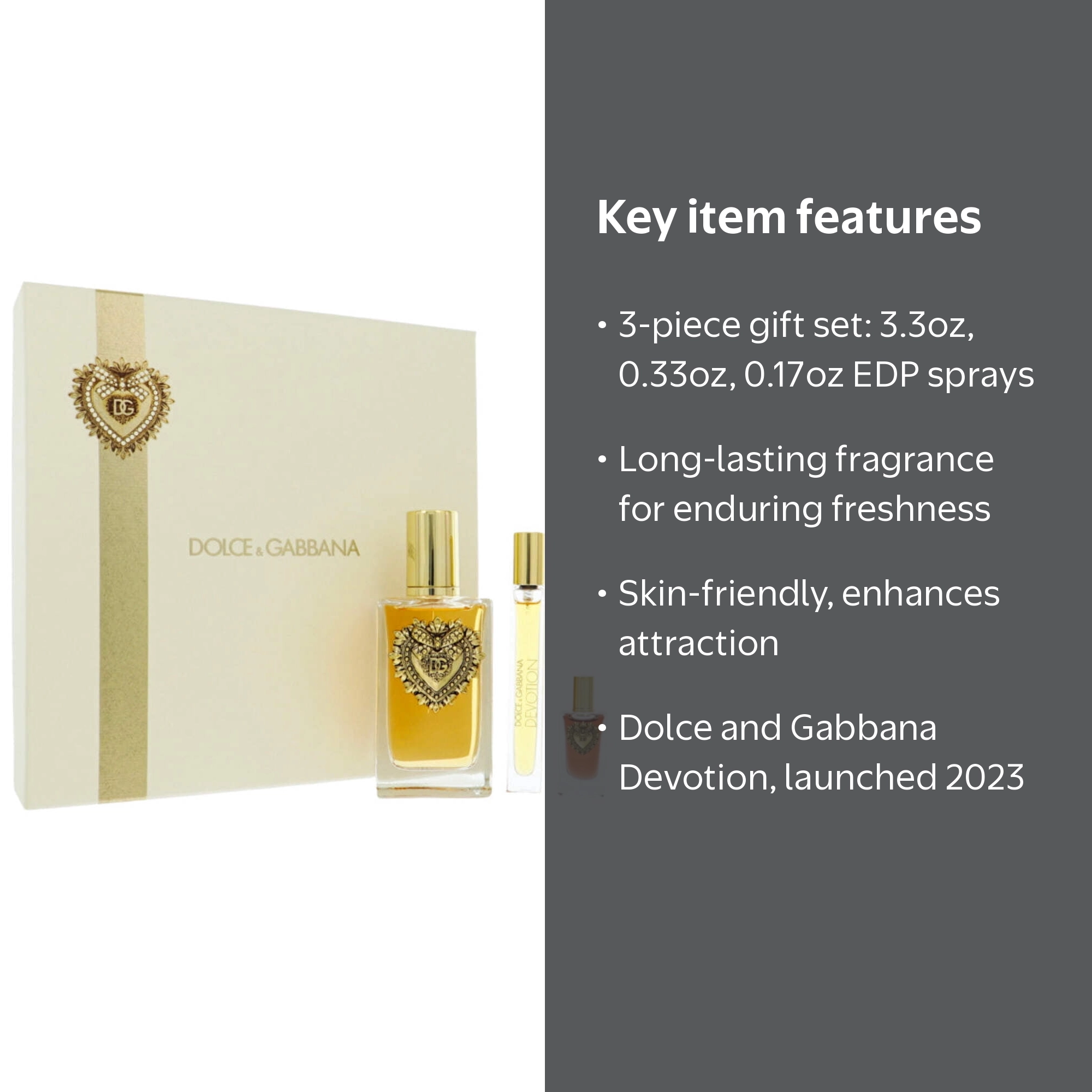 Devotion by Dolce and Gabbana for Women - 3 Pc Gift Set 3.3oz EDP