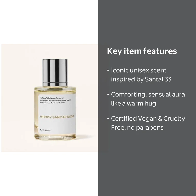 Dossier Woody Sandalwood Eau De Parfum, Inspired by Santal 33, 1.7