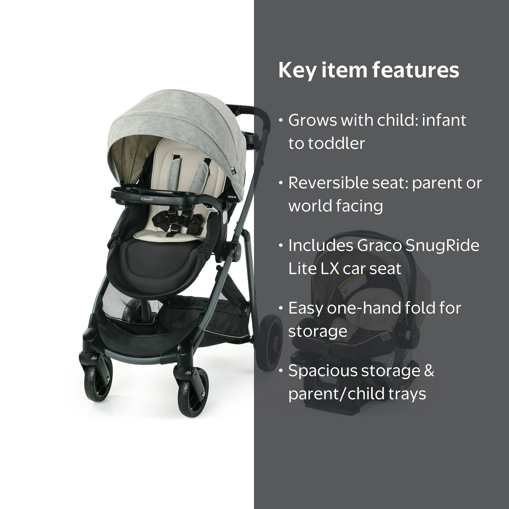 Graco Modes Element LX Travel System, Lynwood, Brown - Walmart.com