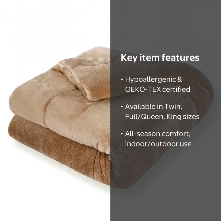 Vellux Plush Quilted Blanket, Queen, Beige - Walmart.com