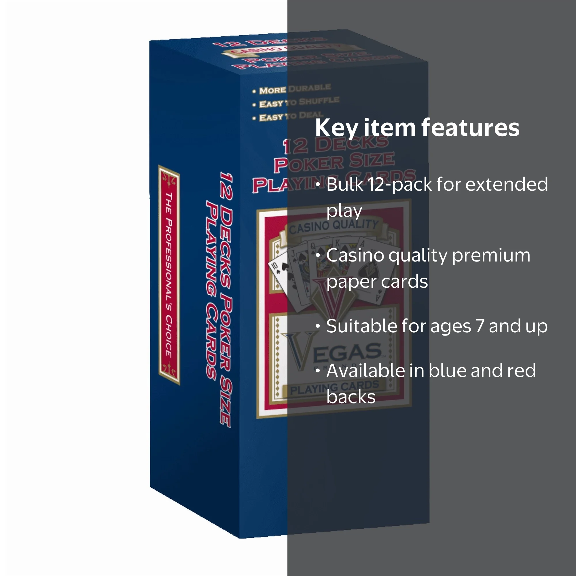 Vegas Poker 12 Pack Casino Premium Paper Playing Cards By Great