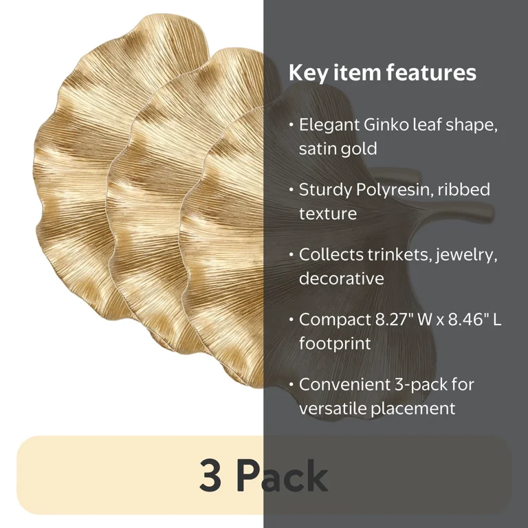3 pack) Home Decor Collection Sterling & Noble Home Leaf Shaped