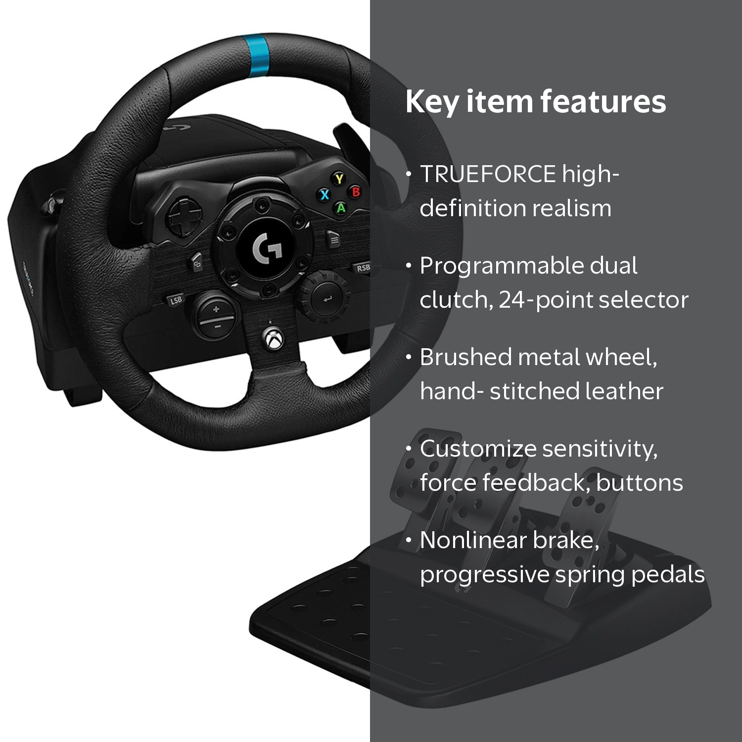 Logitech, Racing Wheel and Pedals, TRUEFORCE, Xbox Series X S, PC