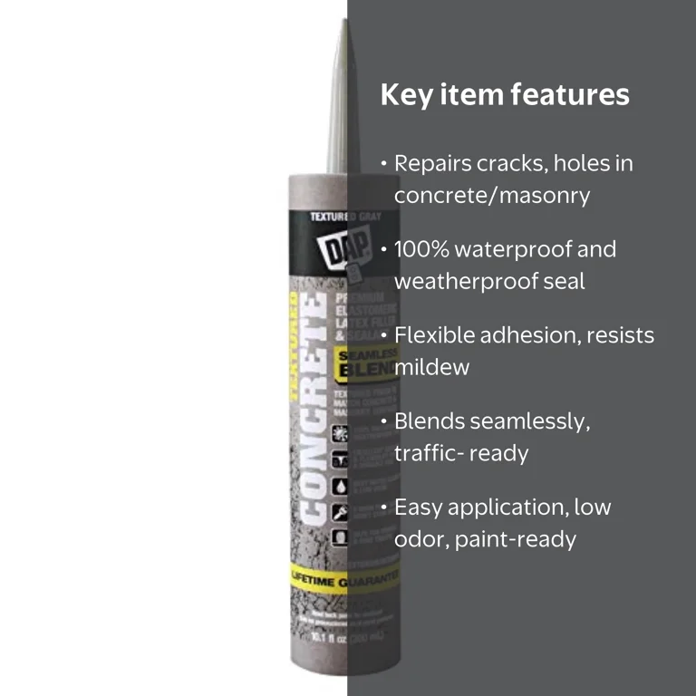 DAP, Concrete Filler, 7079808676, Textured Gray, Waterproof
