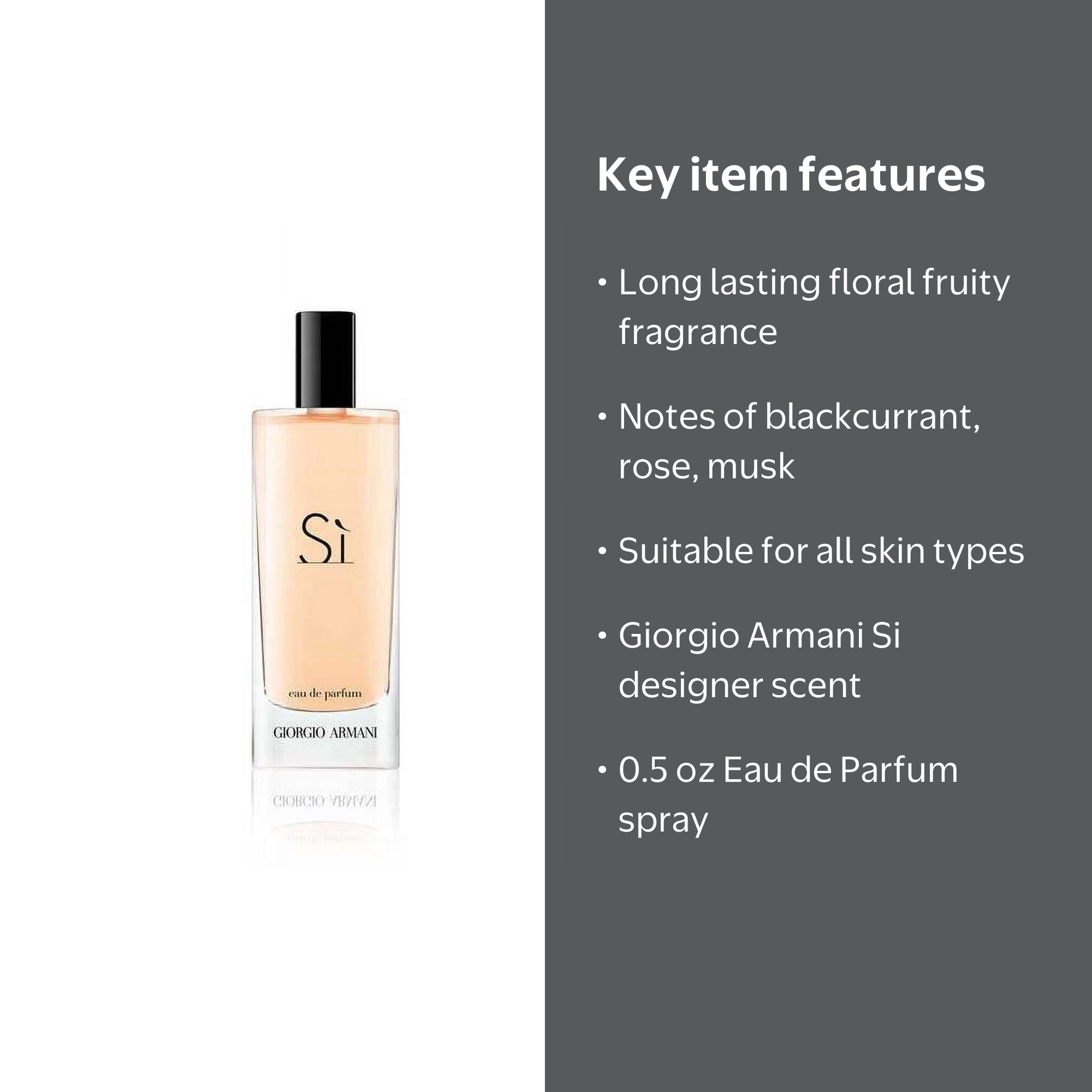 Giorgio Armani Si 香水 100ml + 5ml Giorgio Armani Si, 0.5 oz EDP Spray, Floral Fruity Fragrance with