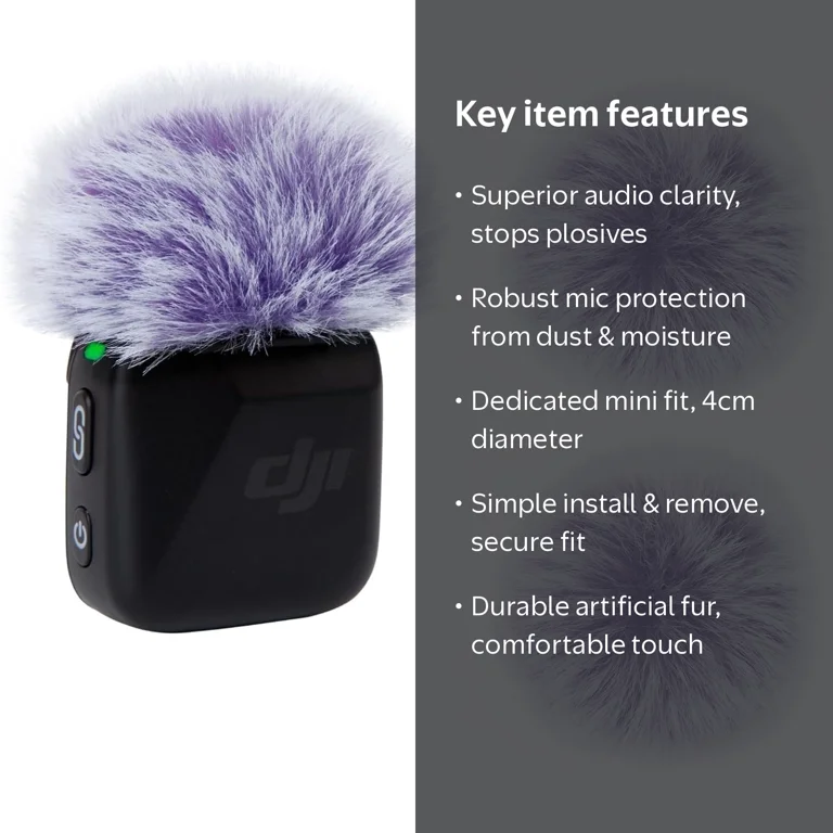 SUNMON DJI Mic Mini Wind Muff 2pk Furry Windscreens for DJI Mic SUNMON DJI Mic Mini Wind Muff 2pk Furry Windscreens for DJI Mic