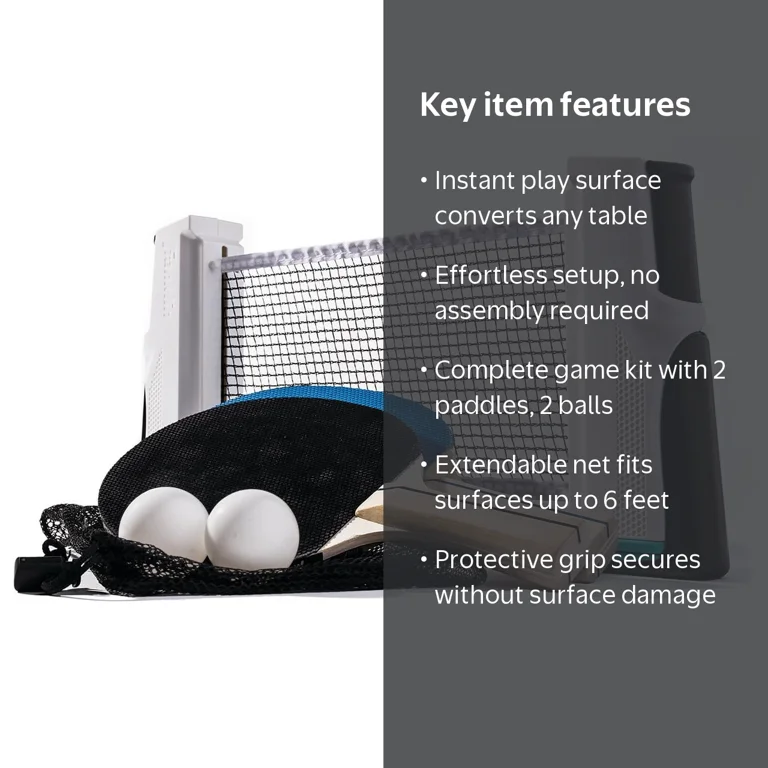 Franklin Sports, Portable Ping Pong Net Set, 6ft, with Paddles +