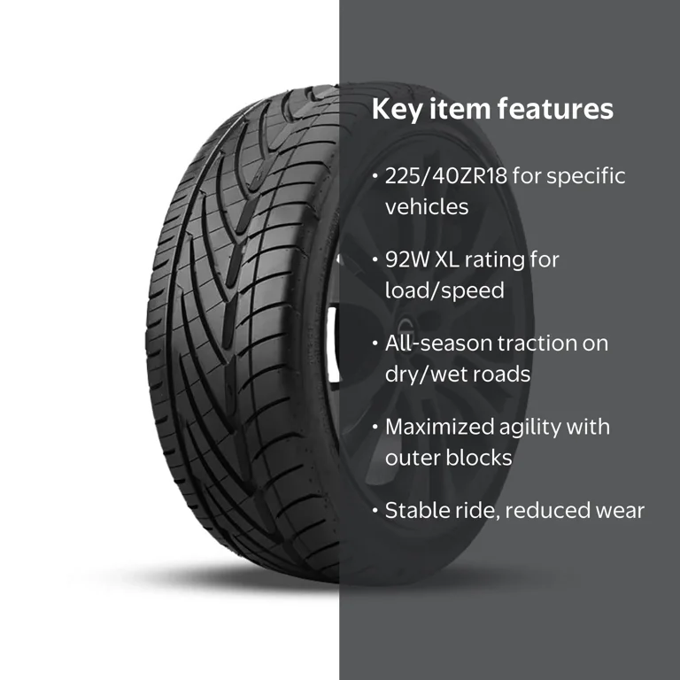 Nitto, Passenger Tire, 225/40ZR18 92W XL, All Season Performance