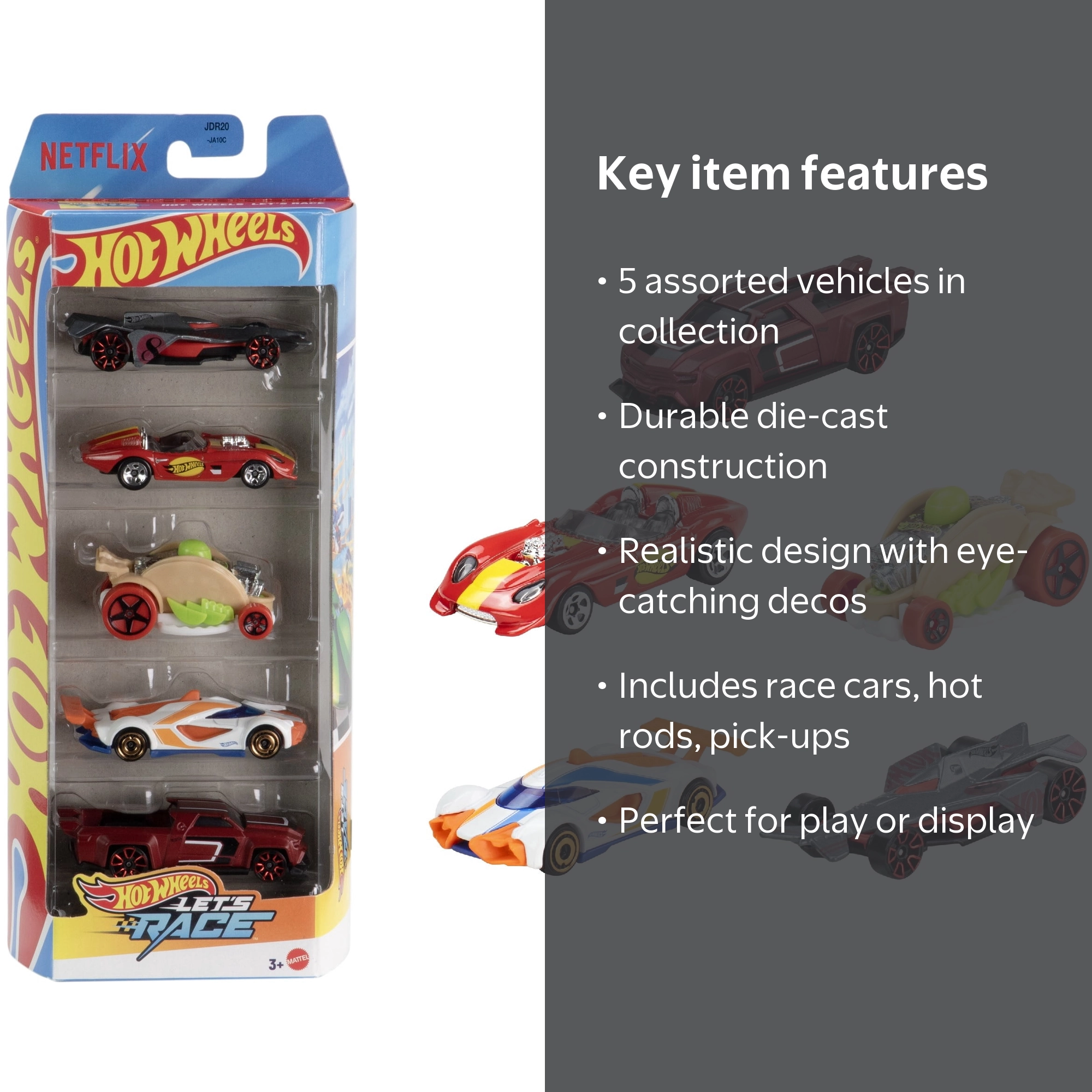 Hot Wheels 1:64 Let's Race 5-Pack with Assorted Vehicles - Walmart.com