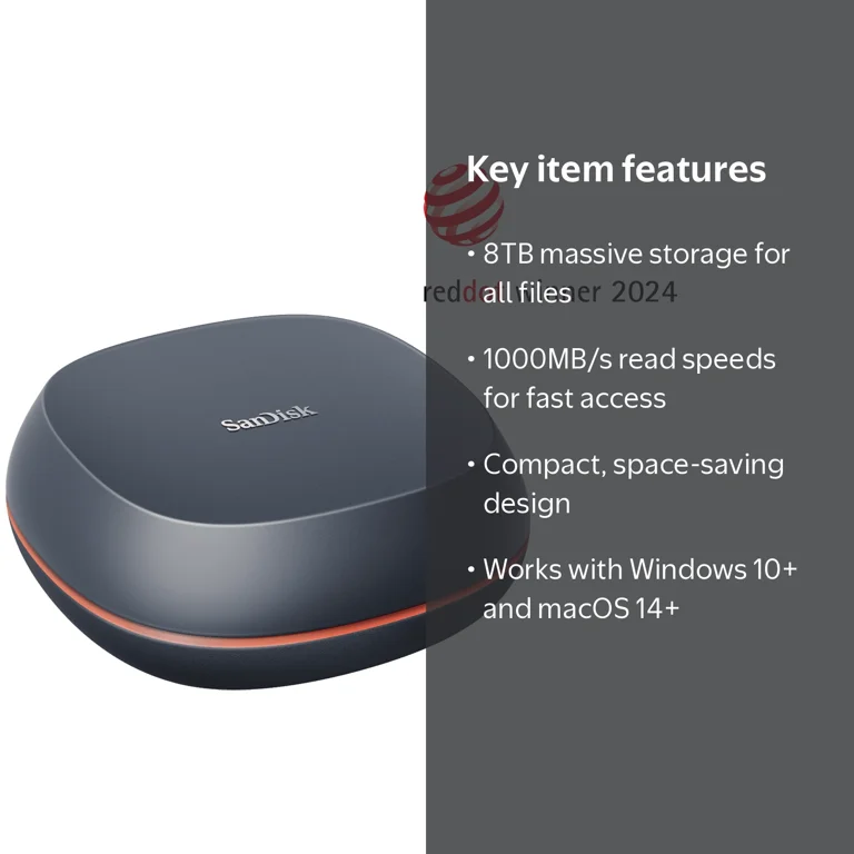 SanDisk 8TB SSD Desk Drive - Memory Hard Drive, Computer Terabyte