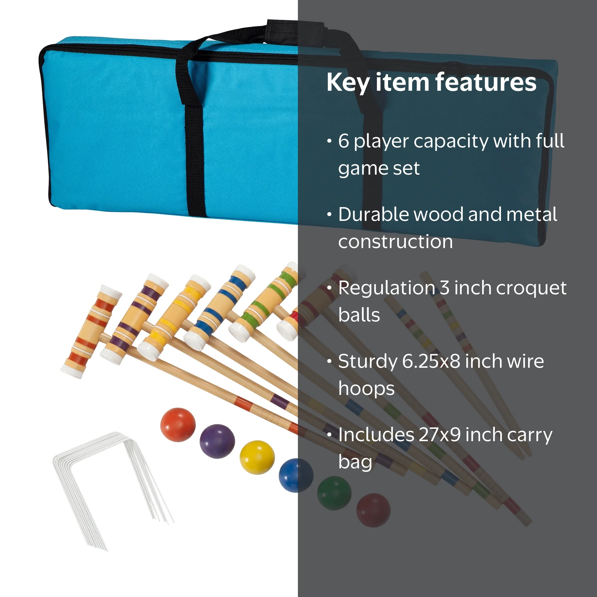 Trademark Games Durable Complete 6 Player Croquet Set - Walmart.com