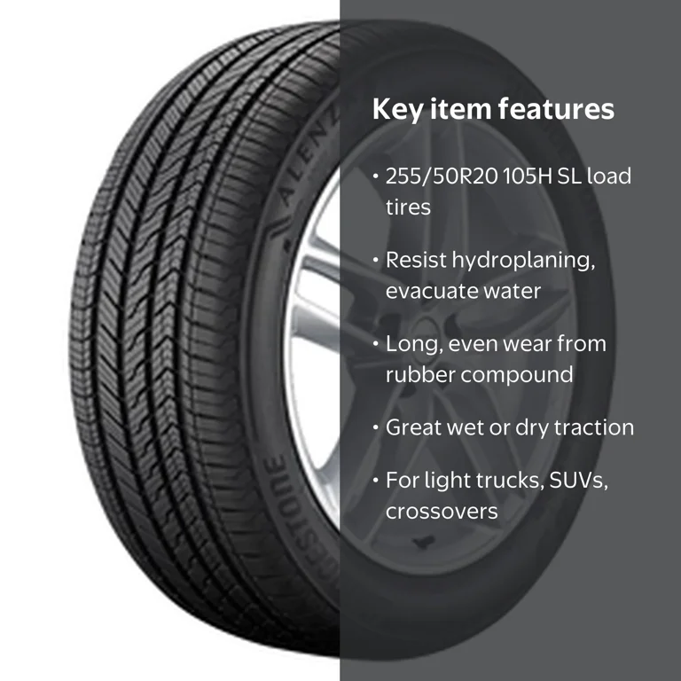Bridgestone, Passenger Tire, 255/50R20 105H, All-Season, Long-Wear