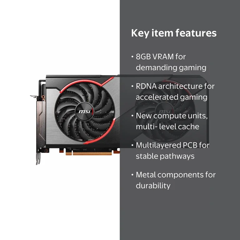 MSI Radeon RX 5700 XT Gaming X GPU, 8GB, High-Fidelity Gaming