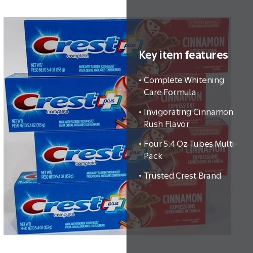 Crest, Toothpaste, 5.4 oz, Cinnamon Rush, Pack Of 4 - Walmart.com