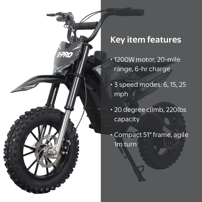 X-Pro Drax Lite 800W 48V Electric Dirt Bike Off-Road for Kids