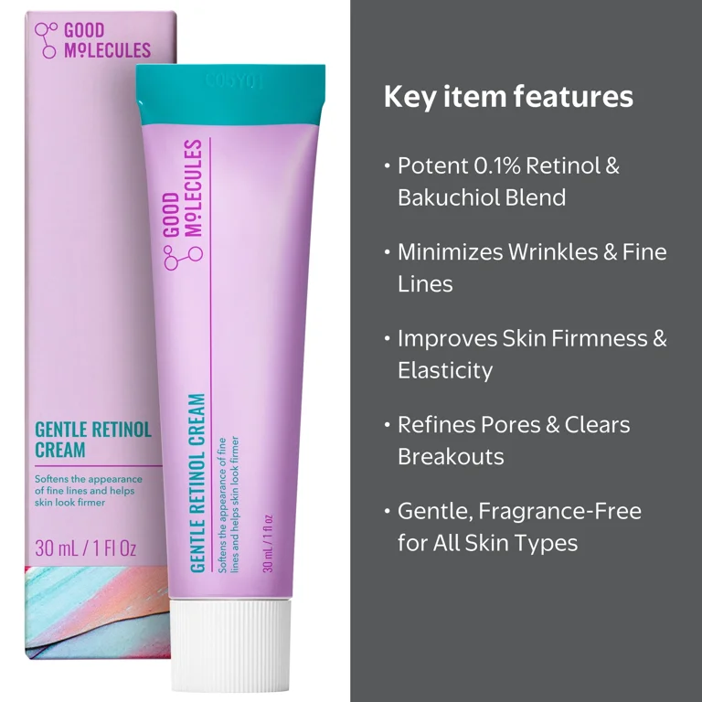 Good Molecules, Gentle Retinol Cream, 1 fl oz, Skin Support